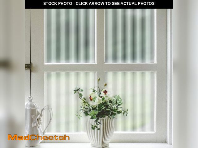 Lot 74-12707058 - VELIMAX Reeded Glass Privacy Film, Frosted Window Vinyl, 3D Decorative Window Decals Non Adhesive fo...
