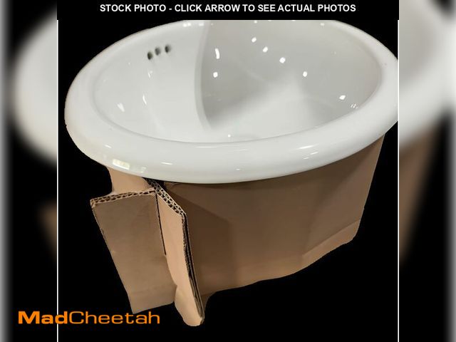 Lot 74-13698451 - VitreousPro Oval 20"x16" Drop-In Bathroom Sink - White Self-Rimming, Front Overflow, ADA Compliant -...