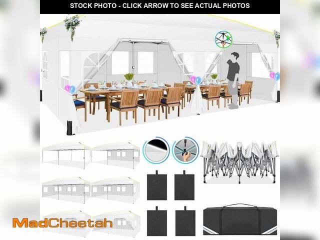 Lot 74-12799552 - HOTEEL 10x20 Pop up Canopy Tent, Protable Canopy Tent with 6 Sidewalls Waterproof Commercial Pop up ...