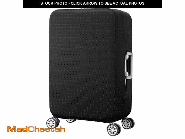 Lot 74-12697701 - 7-mi Water Resistant Print Trolley Case, Black, Size L: Fit 28-30 Inch Luggage - USED