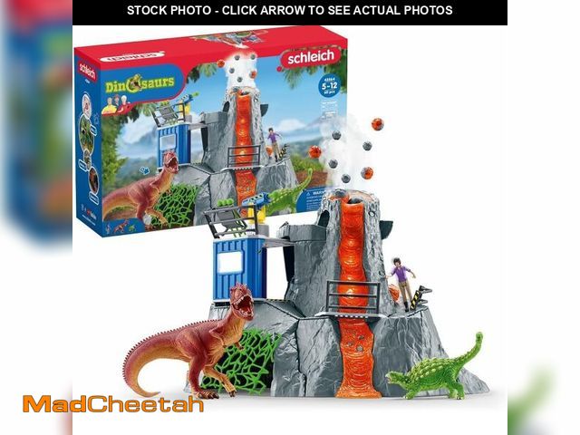 Lot 74-14305160 - Schleich Dinosaurs - 60PC Volcano Expedition Base Camp Playset - Dinosaur Toy Playset with LED, Smok...