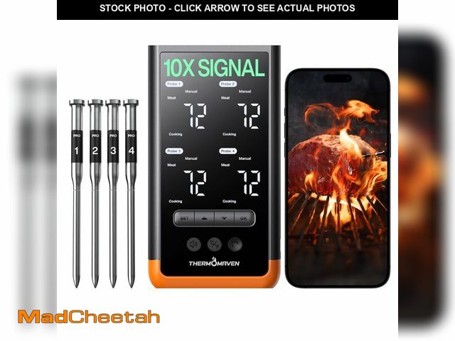 Lot 74-14273107 - ThermoMaven Sub-1G WiFi Wireless Meat Thermometer with 4 Probes - UNUSED