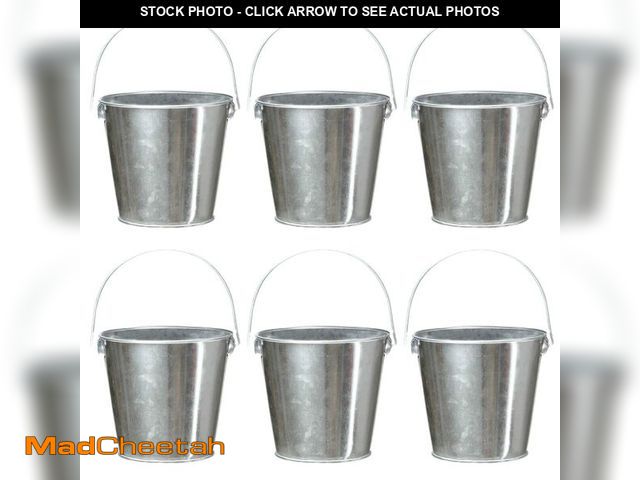 Lot 74-14432481 - TAKMA Galvanized Tin Metal Buckets with Handle, 6 Pack 5.91 Inch Iron Pail, Easter Bucket,Pencil Hol...