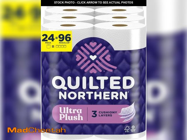 Lot 74-12096414 - Quilted Northern Ultra Plush Toilet Paper, 24 Mega Rolls = 96 Regular Rolls, 3X Thicker*, 3 Ply Soft...