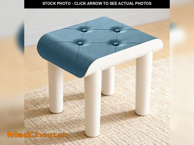 Lot 74-14215607 - YOSHIONAL Faux Leather Foot Stool with Legs, Small Footstool Ottoman, Waterproof and Anti-Slip, Load...
