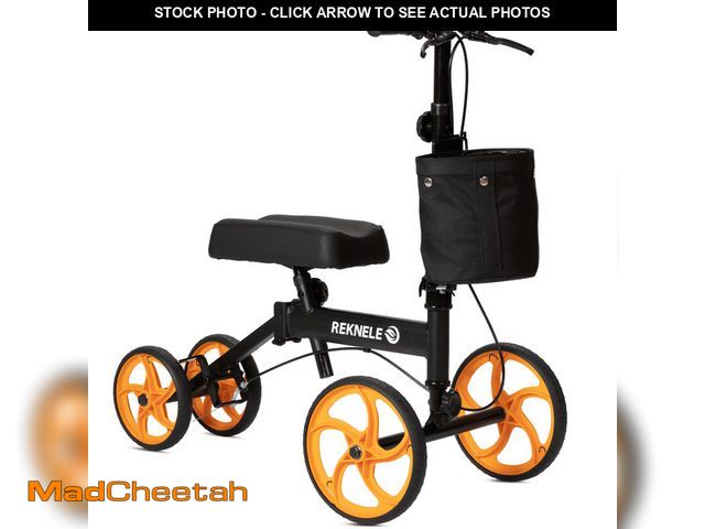 Lot 74-12889313 - Elenker Steerable Knee Scooter with 10" Front Wheels, Foldable Knee Walker for Foot Injuries Crutche...