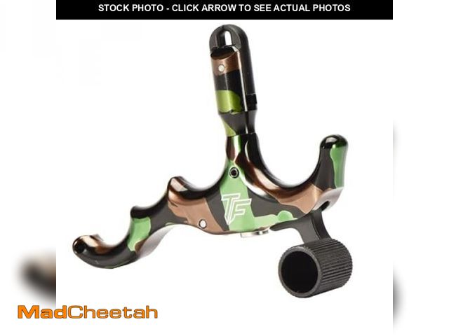 Lot 74-9894548 - Tru-Fire Edge 4-Finger Aluminum Hand Held Camo Archery Bow Release (DOES NOT  LOCK) - USED