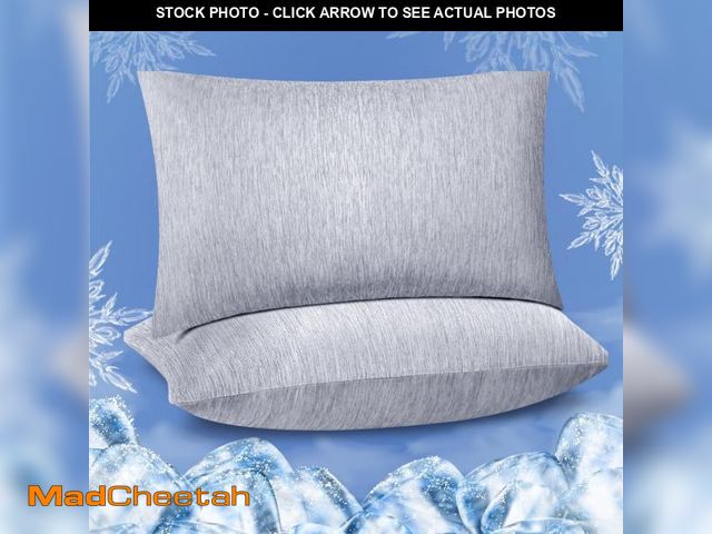 Lot 74-12326286 - Fittia Cooling Pillow Cases for Hot Sleepers, 2 Pack Queen Size, Breathable Cooling Pillow Covers wi...