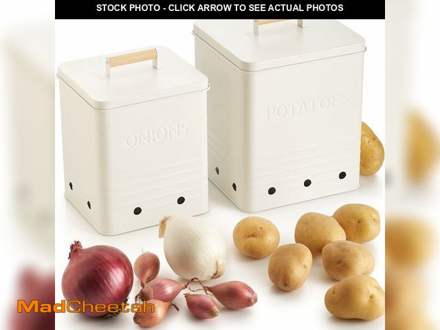 Lot 74-12709739 - Beautiful Potato and Onion Storage Container Set - Perfectly Sized Spacious Canisters For Your Kitch...