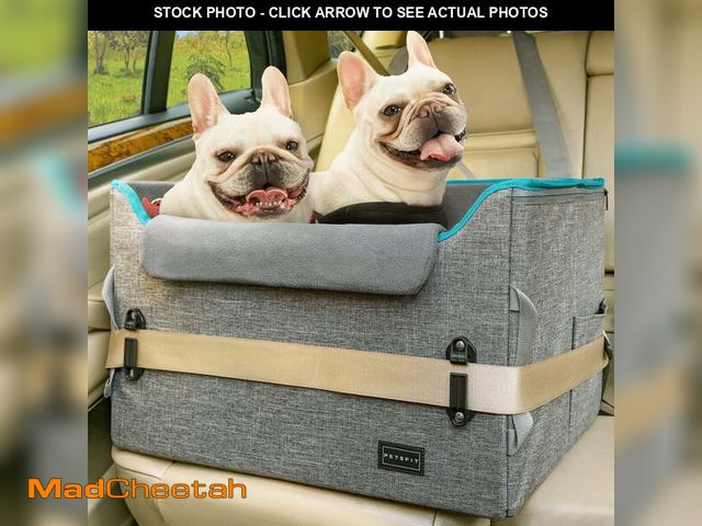 Lot 74-14287271 - PETSFIT Dog Booster Car Seat, Dog Car Seat for Medium Dogs with 2 Clip-On Safety Leashes, Patented B...