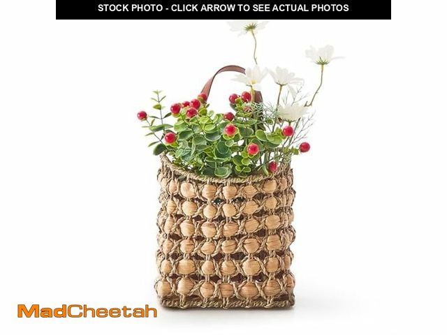 Lot 74-13576271 - Wall Hanging Pocket Basket Portable Storage Basket Decorative Boho Mounted Organizer Dried Flower Pl...