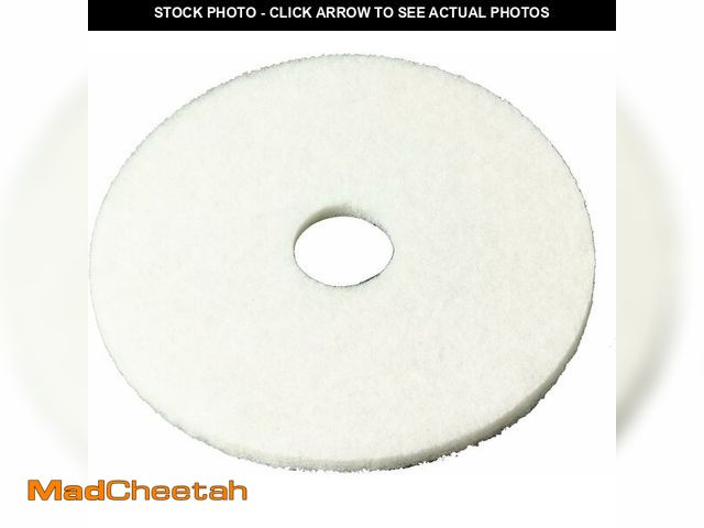 Lot 74-12680384 - 3M White Super Polish Pad 4100, 10 in, 5/Case - UNUSED