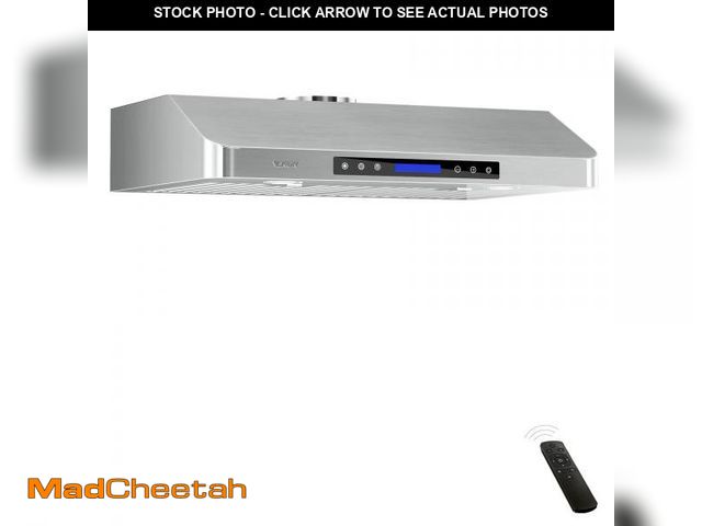 Lot 74-12265149 - EKON 30 inches Under Cabinet Range Hood, 900 CFM Stainless Steel Kitchen Chimney Vent, 4 Speed Touch...