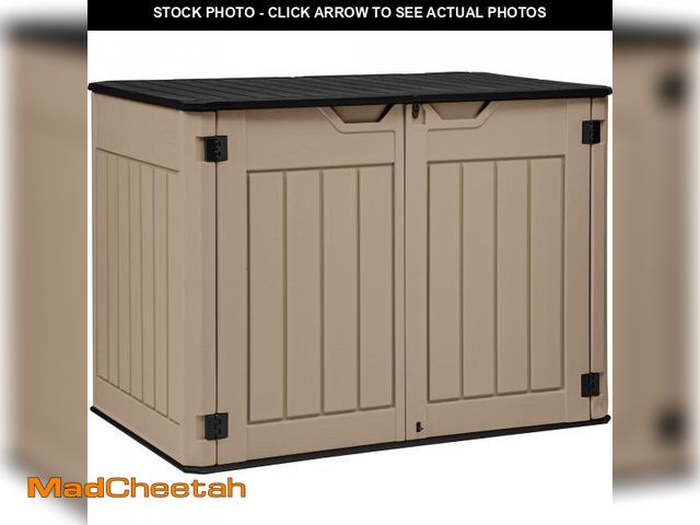 Lot 74-12161249 - YITAHOME Large Outdoor Horizontal Storage Shed, 47 cu ft Resin Tool Shed w/o Shelf, Outdoor Waterpro...