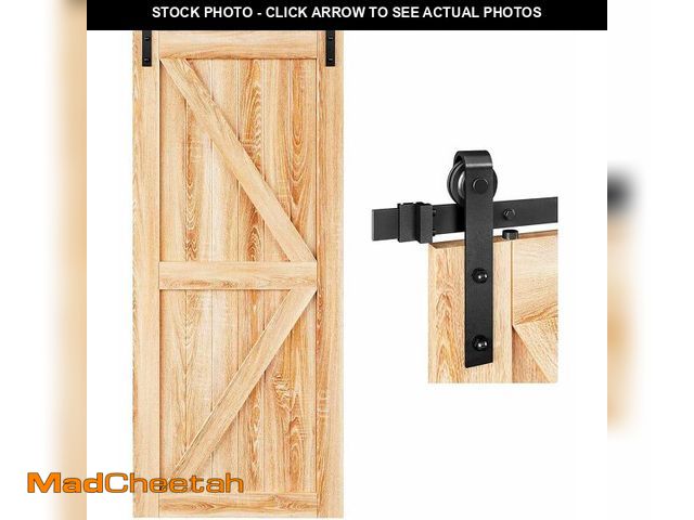 Lot 74-13697950 - EaseLife 6.6 FT Sliding Barn Door Hardware Track Kit,Basic J Pulley,Slide Smoothly Quietly,Easy Inst...