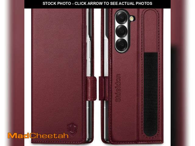 Lot 74-11556507 - SHIELDON Case for Galaxy Z Fold 6 2024, Genuine Leather Wallet with S Pen Holder, Kickstand, RFID Bl...