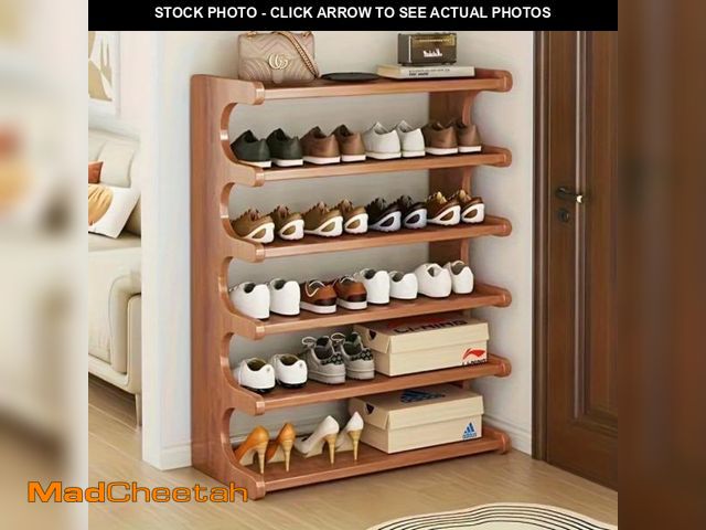 Lot 74-12481731 - (MISSING HARDWARE) OhhGo 6 Tiers Shoe Racks, Bamboo Vertical Shoe Rack Organizer for Closet Floor, W...