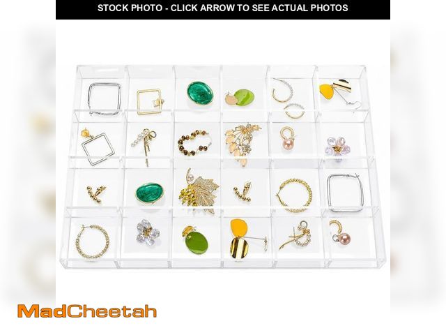 Lot 74-14210635 - Large Clear Jewelry Organizer Display Tray, Storage Case for Rings, Earrings, Necklaces, Acrylic Dra...