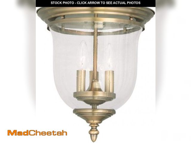 Lot 74-12137824 - Livex Lighting 5024-01 Legacy 3-Light Ceiling Mount, Antique Brass - UNUSED