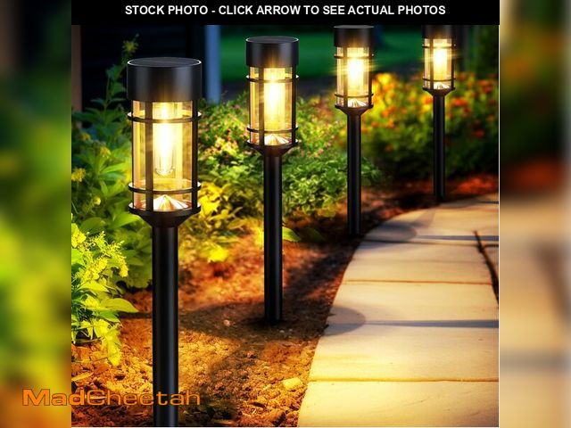 Lot 74-14382787 - Mancra Solar Pathway Lights, 8 Pack LED Solar Lights Outdoor Waterproof, Glass Metal Garden Lighting...