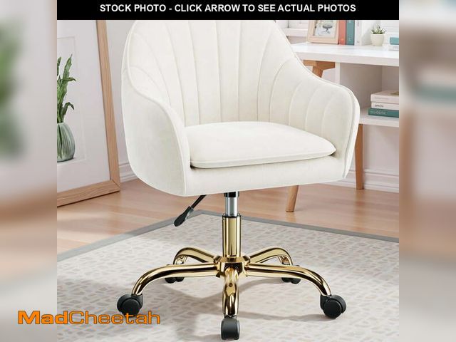 Lot 74-12799643 - COOLHUT Office Desk Chair with Padded, Velvet Vanity Chair with Back and Wheels, Comfy Home Office C...