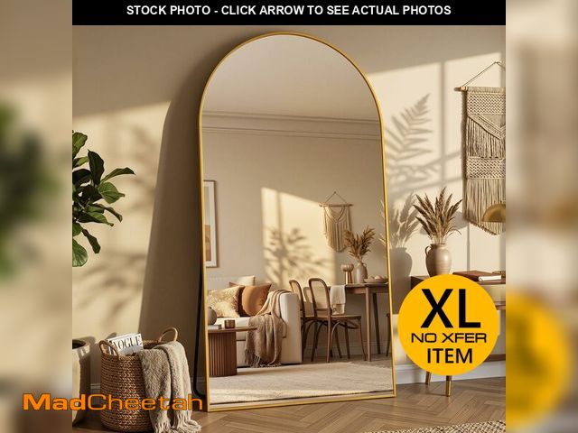 Lot 74-14610585 - LadyNow 44"Ãâ88" Arched Full Length Floor Mirror, Standing Mirror with Aluminum Frame, Large Body...