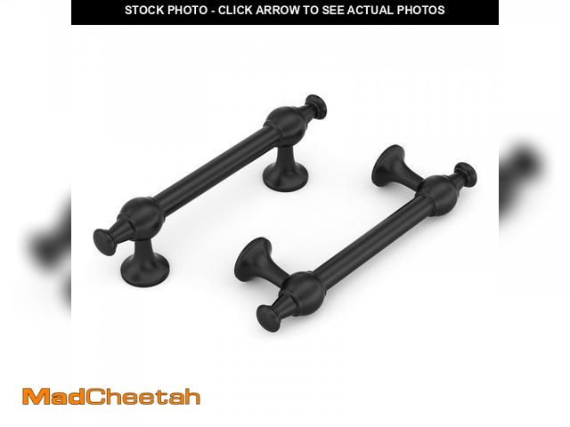 Lot 74-12312267 - Rergy 10 Pack Black Cabinet Pulls, 3 Inch Hole Center Matte Black Handles, Dresser Drawer Pulls, Del...