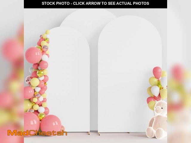 Lot 74-12315280 - Wokceer Wedding Arch Cover (7.2FT, 6.6FT, 6FT) Set of 3 Spandex Fitted Wedding Arch Stand Covers for...