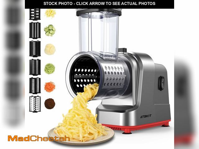 Lot 74-14208224 - Electric Cheese Grater, Salad Maker With 6 Different Shapes of Blades, 250W Electric Slicer Shredder...