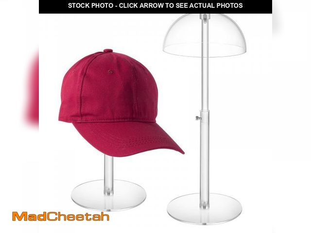 Lot 74-11552023 - JUESHA Clear Acrylic Hat Display Stand Height Adjustable, Countertop Domed Hat Holder for Baseball C...