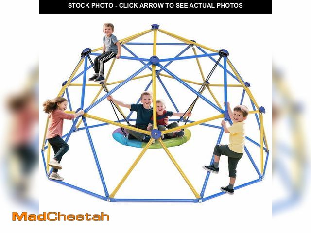 Lot 74-12723023 - 10FT Climbing Dome with Swing Set, Kids Dome Climber Jungle Gym Outdoor Play Toddler Play Set for Ag...