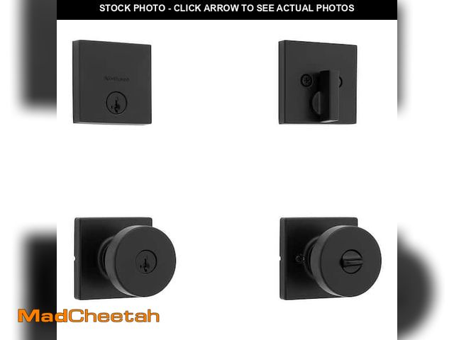 Lot 74-13776129 - kwikset Pismo Keyed Entry Knob and Single Cylinder Deadbolt Combo Pack featuring SmartKey Security i...