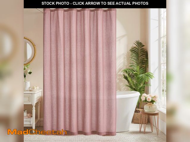 Lot 74-13570994 - KGORGE Linen Fabric Shower Curtains-Semi Sheer Button Hole Lightweight Waterproof Privacy Light Filt...