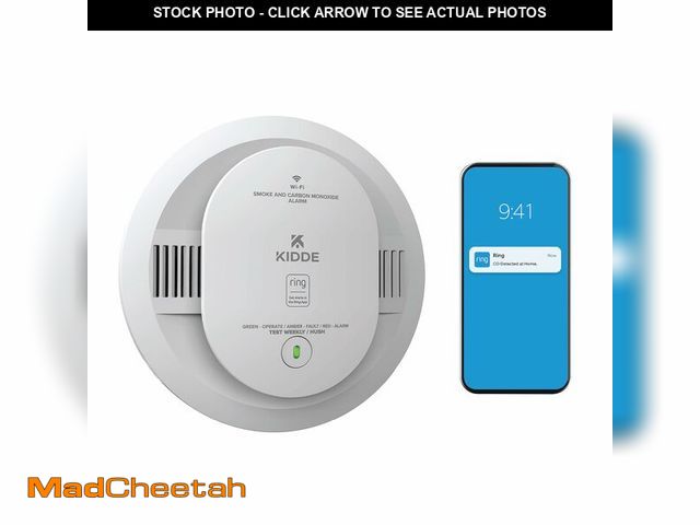 Lot 74-13951329 - Kidde Smart Smoke and Carbon Monoxide Detector, Ring App Enabled for Real-Time Notifications, Wire-F...