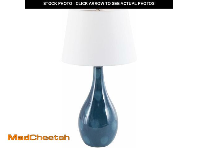 Lot 74-12573608 - Deco 79 Ceramic Room Table Lamp Abstract Textured Accent Lamp with Drum Shade, set of 2 Lamp 8" x 8"...