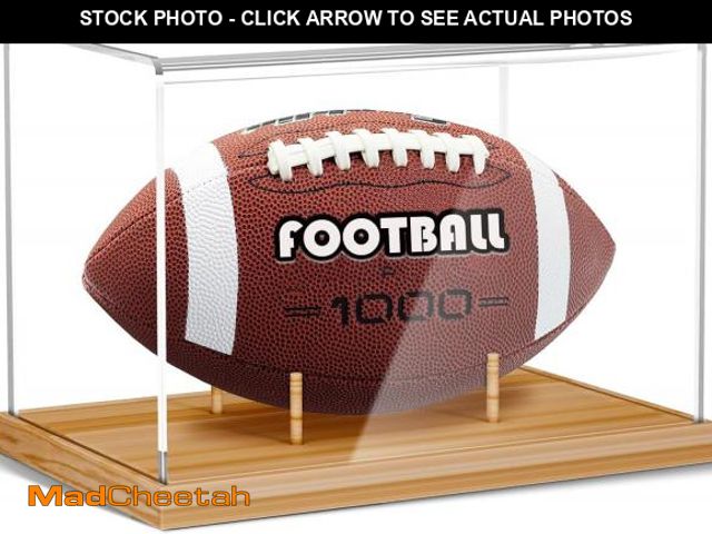 Lot 74-12308879 - KKU Football Display Case, Acrylic Football Case with Wooden Base One-Piece Design, Autographed Foot...