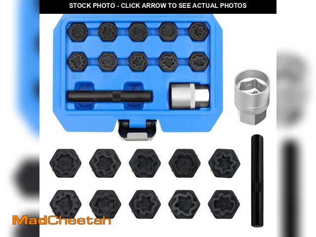 Lot 74-14210051 - JEUCLEL 12PCS Wheel Locking Nut Key Kit Compatible with Mercedes Benz, Wheel Lock Nut Socket Adapter...