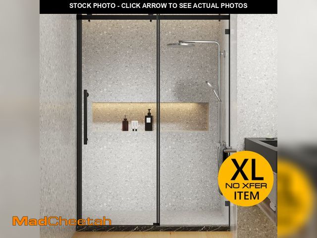 Lot 74-12786851 - Dimaris Frameless Shower Door, 56-60 in. W x 76 in. H Sliding Glass Shower Door, 1/4 inch Clear Temp...