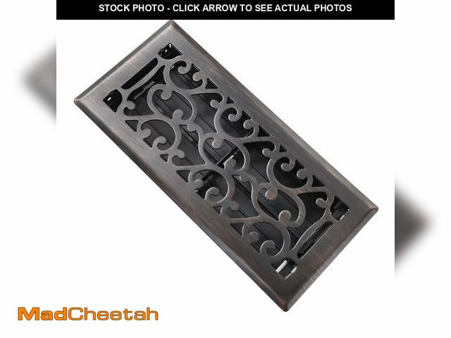 Lot 74-12977503 - SANYCASA 4x10 Inches Air Floor Vents Register Ease Adjust Air Flow Savannah Design-Heavy Duty Walkab...