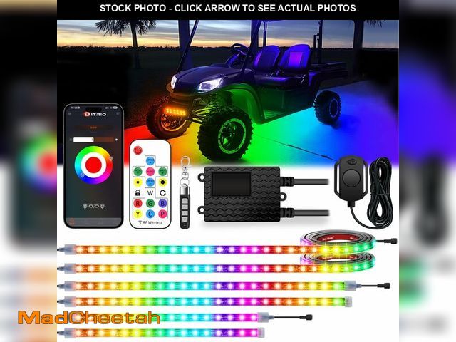 Lot 74-12968798 - 6PCS 12V-72V Golf Cart Lights, RGB Led Underglow Light Kit with 2 Remotes and App Control, Voltage R...