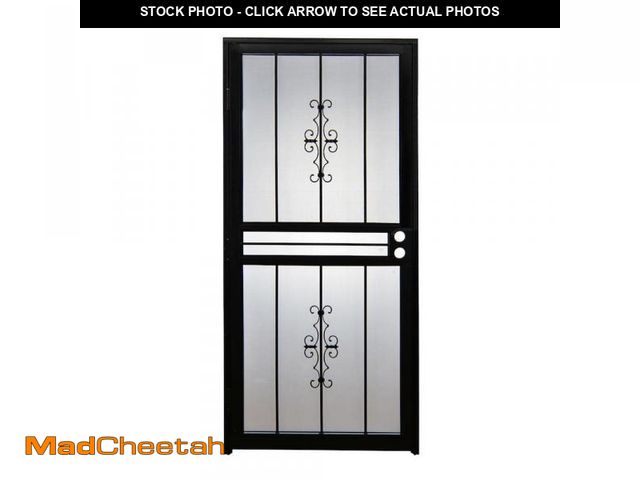 Lot 74-12296051 - Grisham 32 in. x 80 in. Universal/Reversible 501 Series Genesis Steel Powder Coated Black Prehung Se...