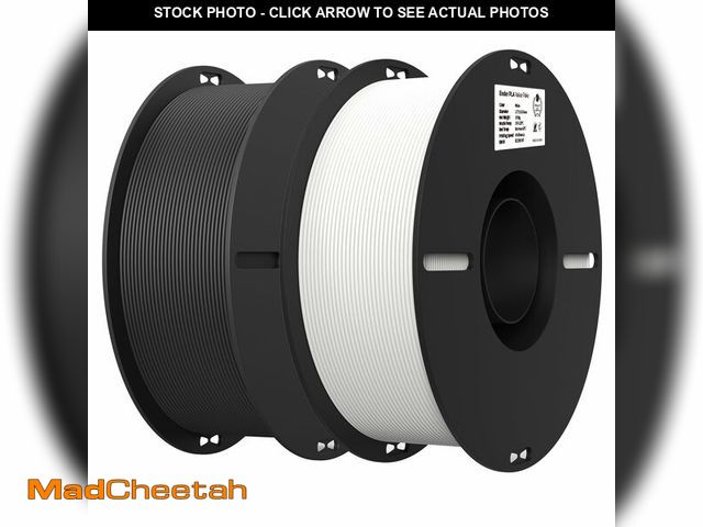 Lot 74-14474555 - Creality 2kg Black &amp; White PLA 1.75mm Filament Bundle for 3D Printing with No-Tangling Strong Bo...