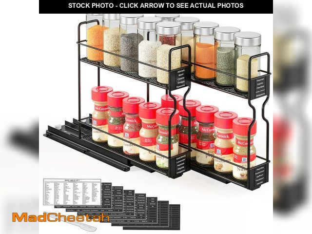 Lot 74-14064820 - SpaceAid Pull Out Spice Rack Organizer for Cabinet, Heavy Duty Slide Out Seasoning Kitchen Organizer...