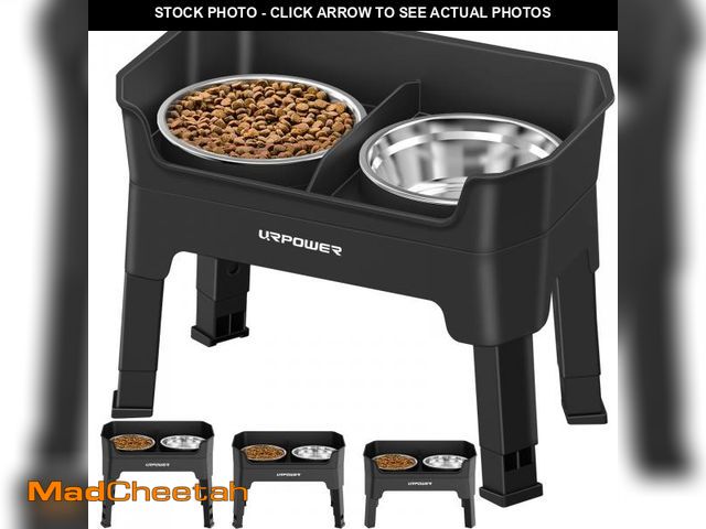Lot 74-11558280 - URPOWER 3-in-1 Elevated Dog Bowls - Mess Proof Double Deck 4 Height Adjustable Raised Stand with 2 S...