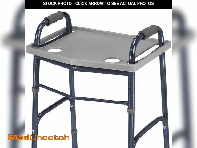 Lot 74-13818781 - DMI Walker Tray with Cup Holders, Fits 1619 in Standard and Folding Walkers, 21 x 16 in Tray Surface...