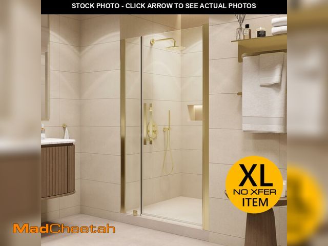 Lot 74-12572465 - (MISSING HARDWARE) OVE Decors Pasadena 39 7/16 to 41 3/8 in. W x 72 in. H Alcove Frameless Pivot Sho...