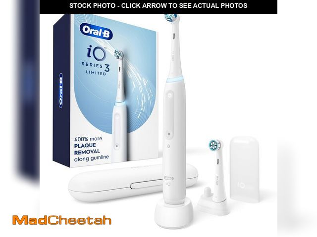 Lot 74-12503972 - Oral-B iO Deep Clean Rechargeable Electric Powered Toothbrush, White with iO Series 3 Limited, 2 Bru...