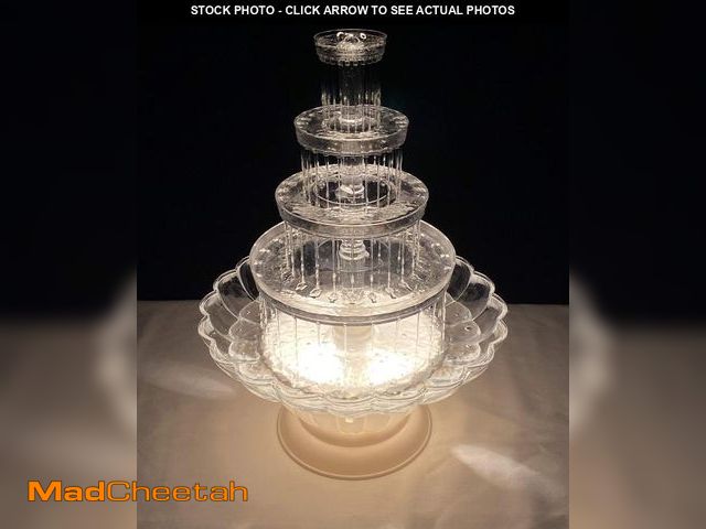 Lot 74-12113222 - Crafts Central 18 Inch Lighted Clear Plastic Water Fountain for Weddings or Cake Centerpiece - UNUSE...