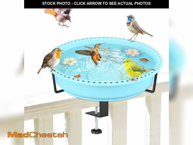 Lot 74-14483056 - YOADEHOA Bird Baths for Outdoors, Rustproof Metal Clamp Birdbaths &amp; Birdfeeder with Detachable P...