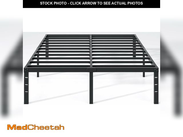 Lot 74-13708265 - NEW JETO Metal Bed Frame,King Size Bed Frame with Storage Space,Heavy Duty Sturdy Mattress Foundatio...